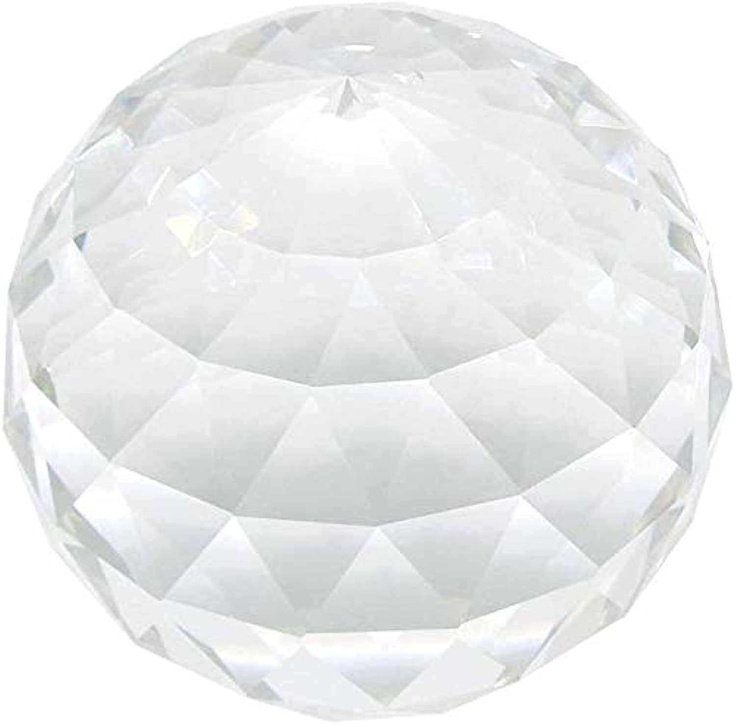 Clear Glass Crystal Ball Prism Suncatcher Rainbow Maker, Sphere Faceted Gazing Ball for Window, Feng Shui, Home Office Garden Decoration
