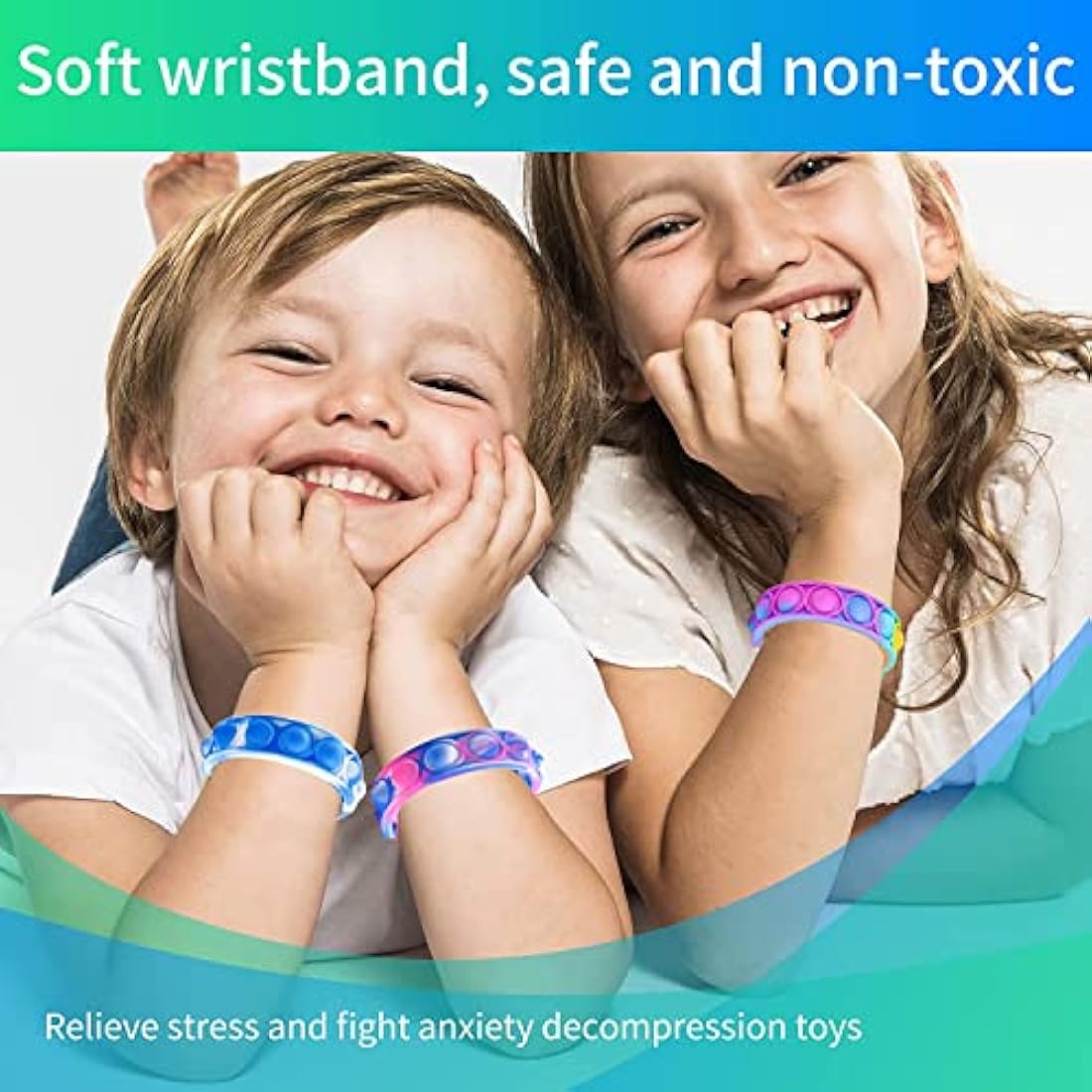 Amyang 40Pcs Party Bag Fillers for Kids - Pop Bracelet Fidget Toys,Bubble Bracelets Sensory Party Favours Set for Kids Boys Girls Toddlers Christmas Party Favors Stocking Stuffers Gifts