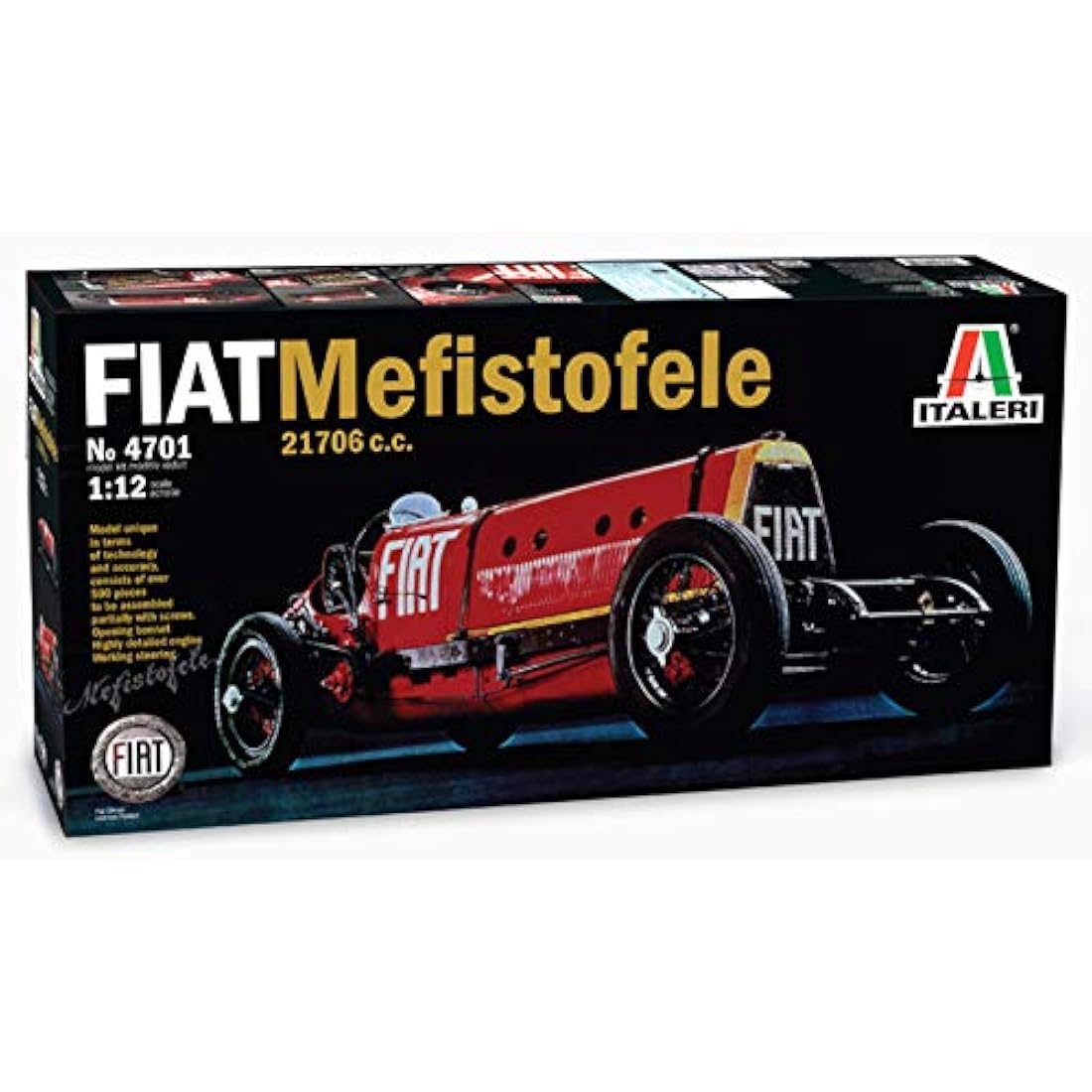Italeri 510004701 1: 12 Scale Fiat Mefist Ofele 21706 °C.c. 1923 25, Vehicle