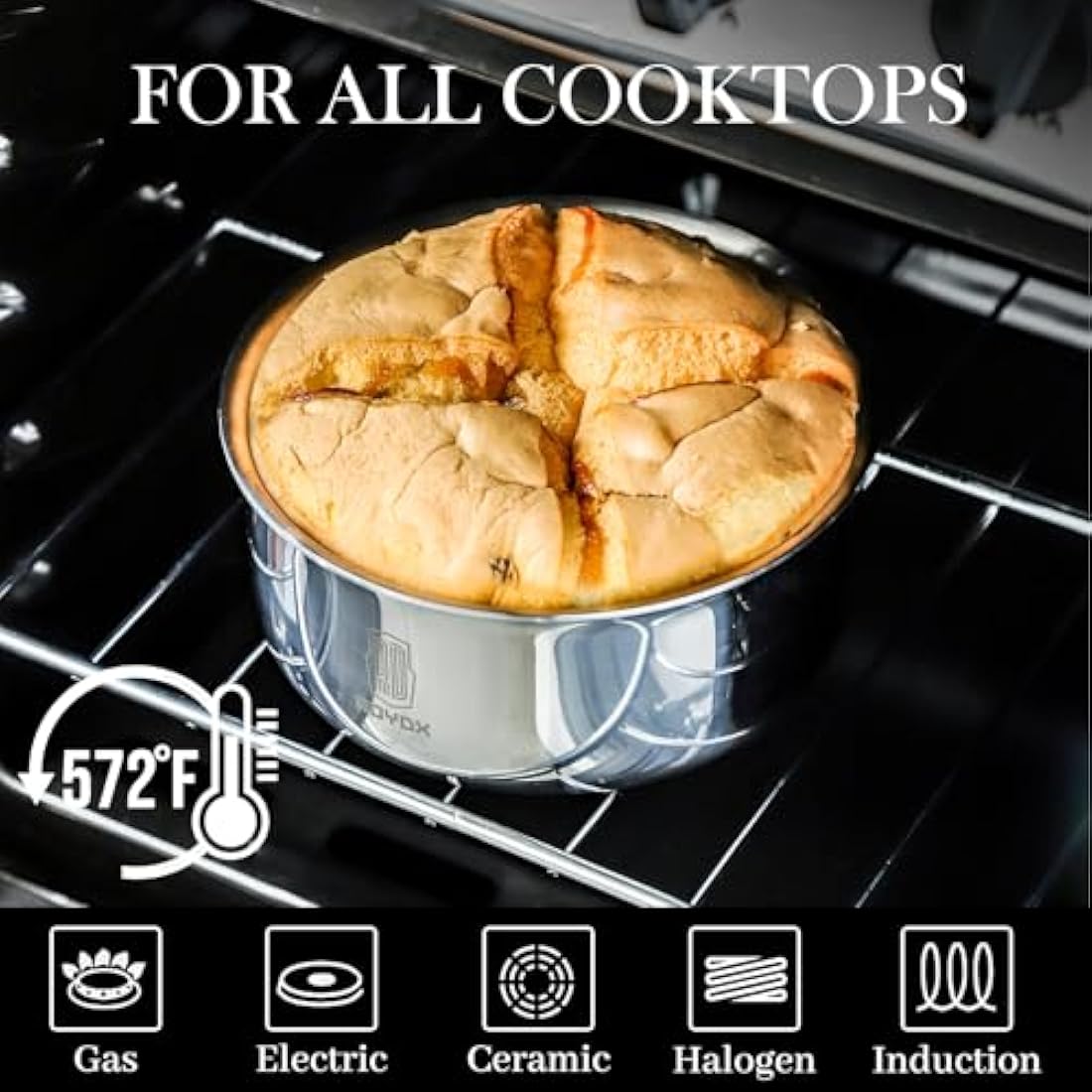 ROYDX 18/10 Stainless Steel Pots and Pans Set with Steamer and Removable Handle, 10 Piece Stackable Induction hob pan Set, Frying Pans with Saucepan for All Stoves Oven Proof, for Single and Student