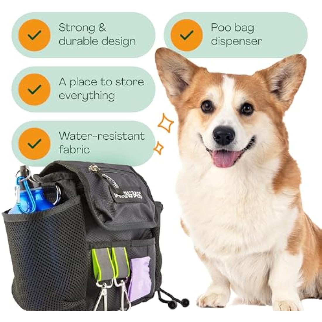 Barking Bags | The Original Dog Walking Bag | Stylish, Waterproof, & Award-Winning | Treat & Poop Bag Dispenser | Perfect for Training, Walks, & Essentials | As Seen on Dragons' Den