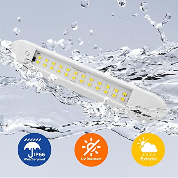 Dream Lighting Caravan LED Lights 12v Exterior Campervan Motorhome Awning Porch Lighting Waterproof IP66 9.8inch Aluminum Bar White