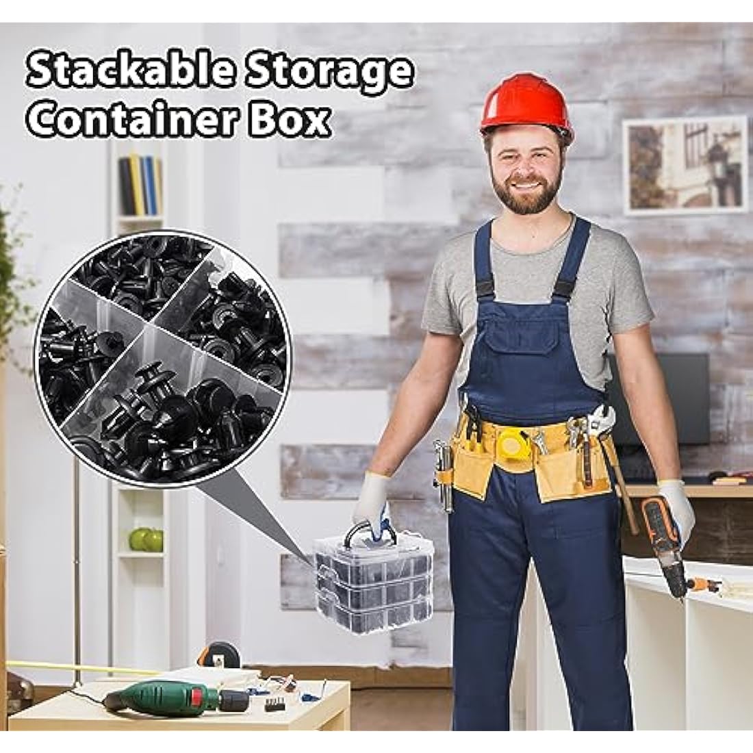 ilauke 2Pcs Craft Storage Box Transparent, 6 Tier Clear Plastic Tiered Craft Organiser Box for Kids, Arts and Crafts Boxes for Beads, Jewellery, Tools, 36 Compartments