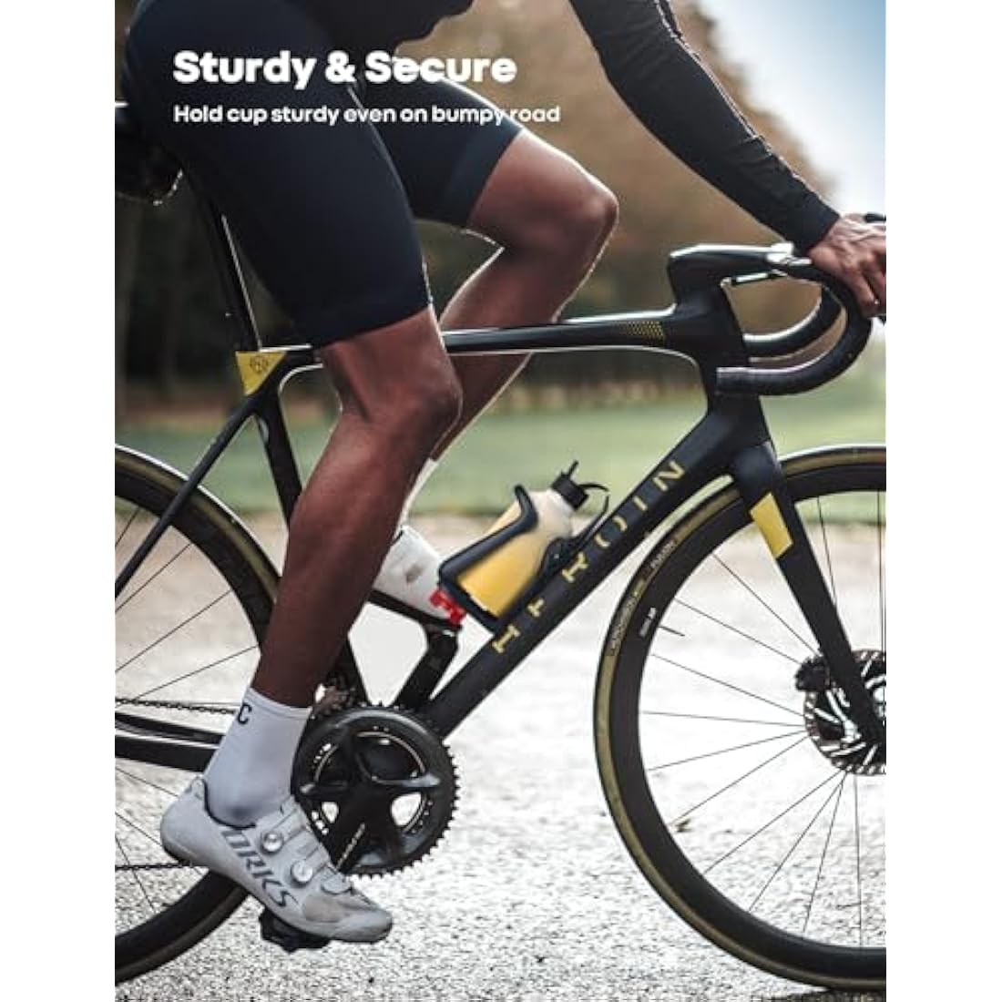 Lamicall Adjustable Bike Water Bottle Holder - [Fit 1.9-2.8" Diameter Bottle] [For Handlebar & Frame] Motorcycle Cup Holder, Bicycle Drink Cage with Screw Tool, For 48-71 mm Bottles