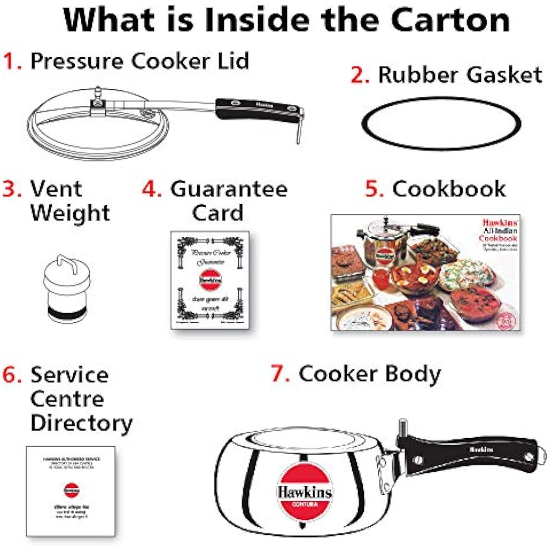 Hawkins Contura 2 Litre Pressure Cooker, Handi Cooker, Silver (HC20)