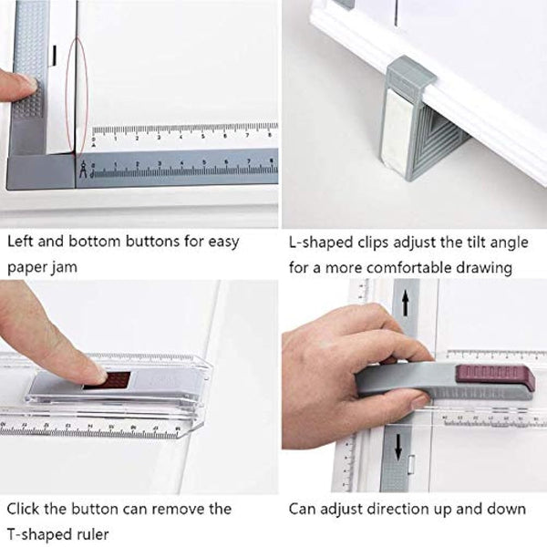 TEHEO A3 Drawing Board, Drafting Table Multi-Function Painting, Writing & Drawing Table with Parallel Motion and Adjustable Angle, Technical Drawing, Metric System Art, Architectural Graphics Supplies