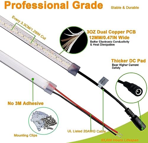 JOYLIT 24V LED Strip Lights 5M 4000K Natural White Outdoor Waterproof 11200LM Ultra Bright, CE UL Professional CRI 90+ 240LEDs/M High Density 2835 SMD 120W Dimmable LED Tape Illumination Purpose