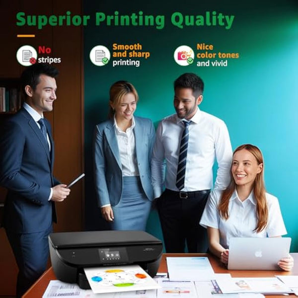 GREENSKY 62XL Ink Cartridges Replacement for HP62 HP 62XL 62 Ink Cartridges Twin Pack for HP Envy 5540 5640 5546 5544 7640 5644 5541 5646 5542 OfficeJet 250 200 5740 5742 (1 Black, 1 Tri-colour)