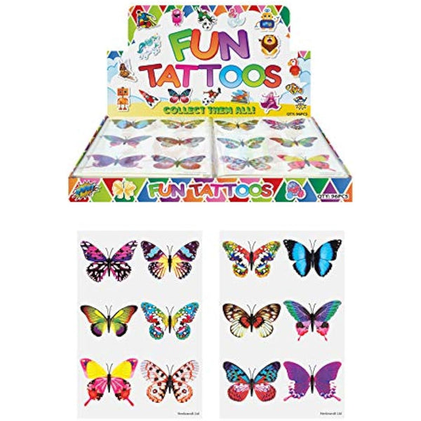 Henbrandt 24 x Butterfly Temporary Tattoos Children's Birthday Loot Party Bag Filler