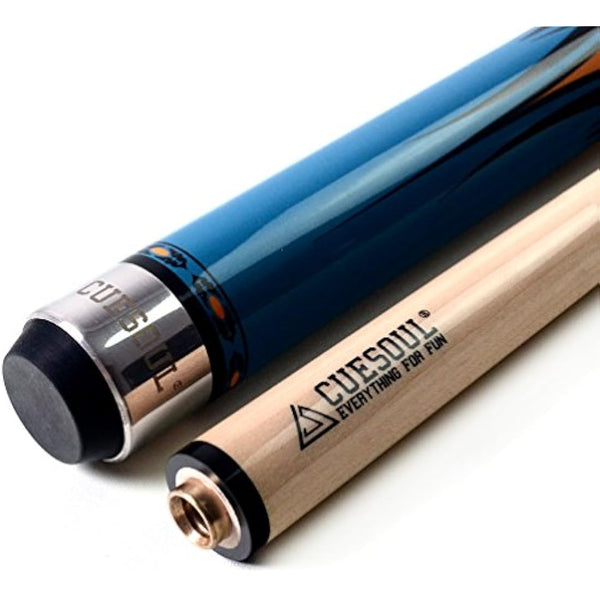 CUESOUL 58 Inches 19oz Joint Pool Cue Stick Billiards Premium Canadian Maple Pool Cue, Multi-layered Tip, 11.5/12.75mm Billiards Pool Cue Set Accessories