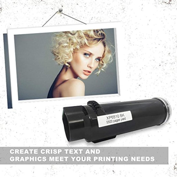 5 Packs Compatible Toner Cartridges 6510 6515【Extra High Yield】5500 Pages BK 4300 Pages C M Y for Xerox Phaser 6510n 6510dn 6510dni 6510dnm 6515n 6515dn 6515dni 6515dnm Printer - Packaging May Vary