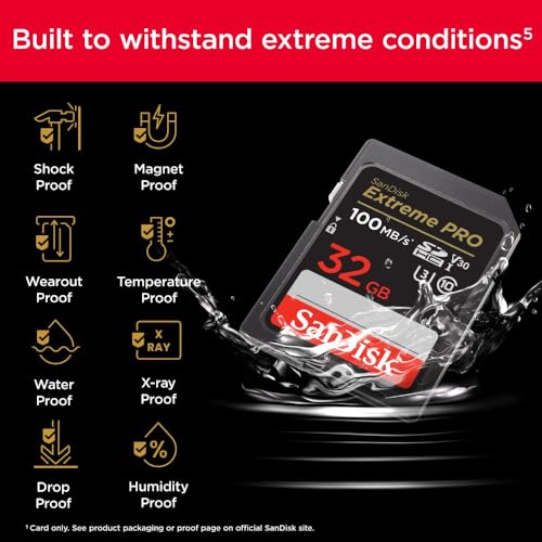 SanDisk 128GB Extreme PRO SDXC card, SD Card, V30 Memory Card, 4K UHD, up to 200 MB/s, SanDisk QuickFlow Technology, RescuePro Deluxe Data Recovery Software, UHS-I, Class 10, U3, V30