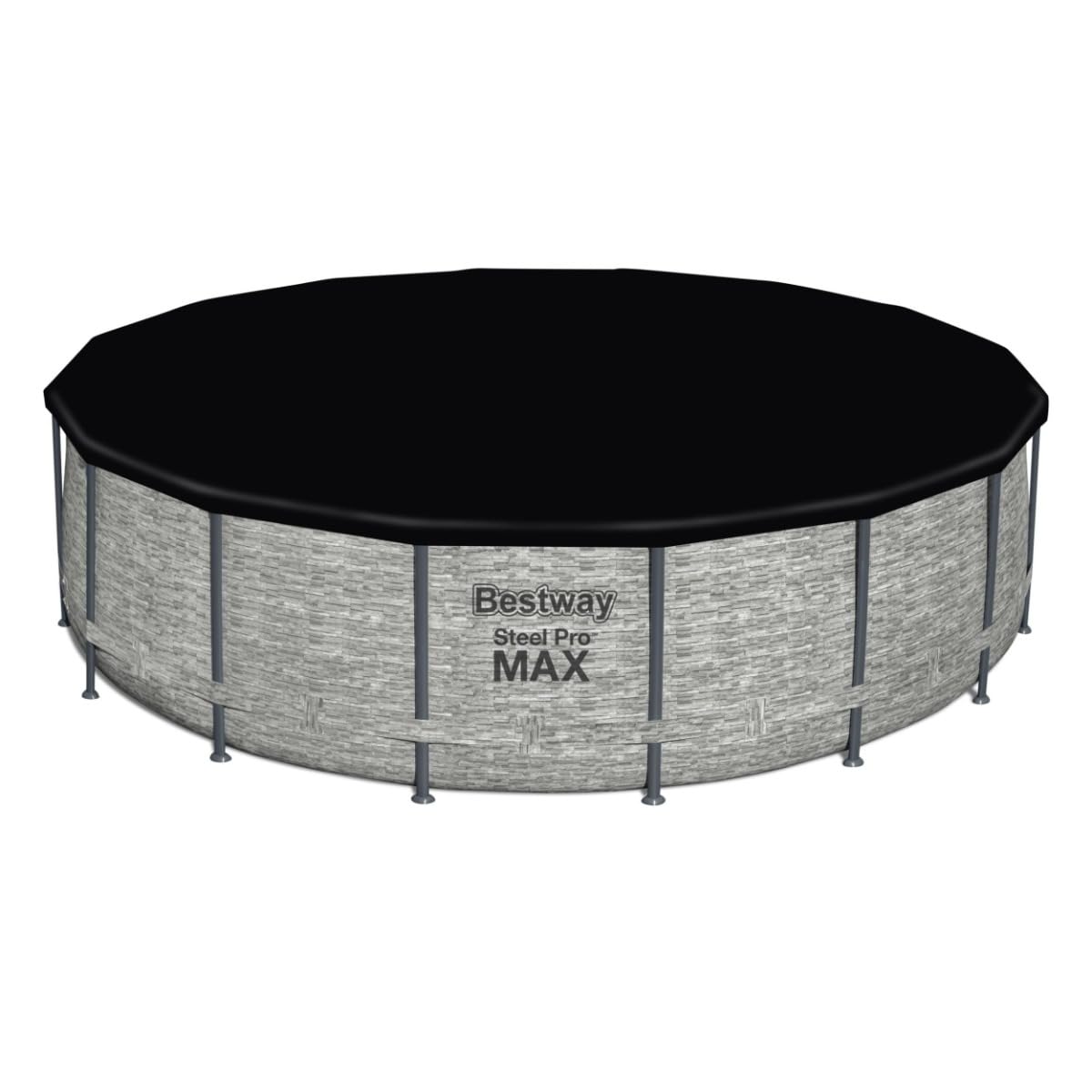 Bestway Steel Pro Max | Round Frame Swimming Pool with Filter Pump, Above Ground Frame Pools, Grey, 18ft