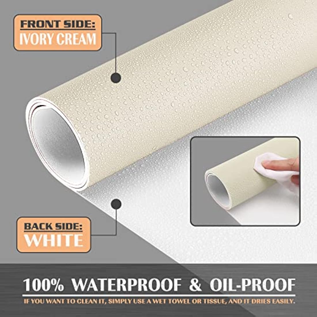 K KNODEL Small Office Leather Desk Mat, Mouse and Keyboard Pad, Computer and Laptop Mat, Desktop Protector and Cover, Writing Pad and Blotter (60x35cm, Ivory Cream)