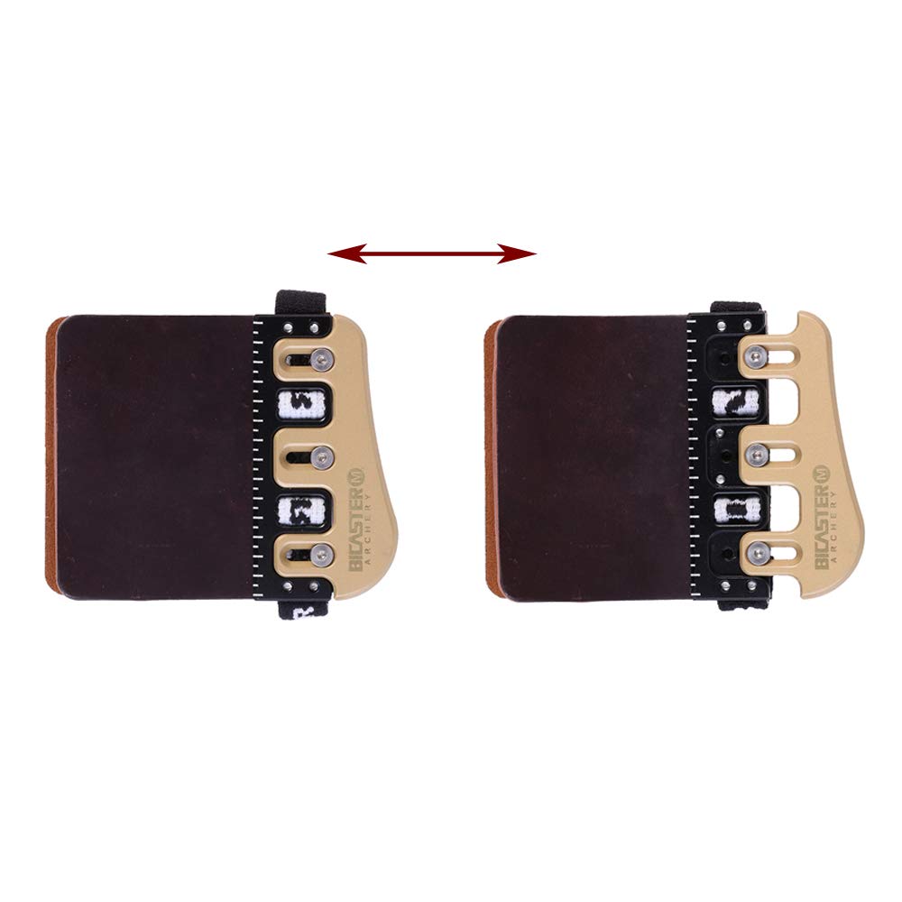 BICASTER Barebow Finger Tabs Cordovan Leather + Brass Finger Guards String Walking Right Hand (Large)
