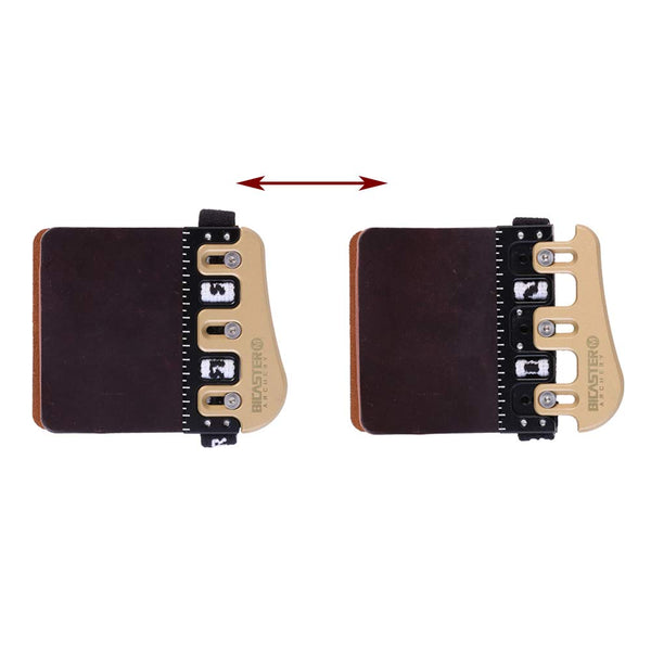 BICASTER Barebow Finger Tabs Cordovan Leather + Brass Finger Guards String Walking Right Hand (Medium)
