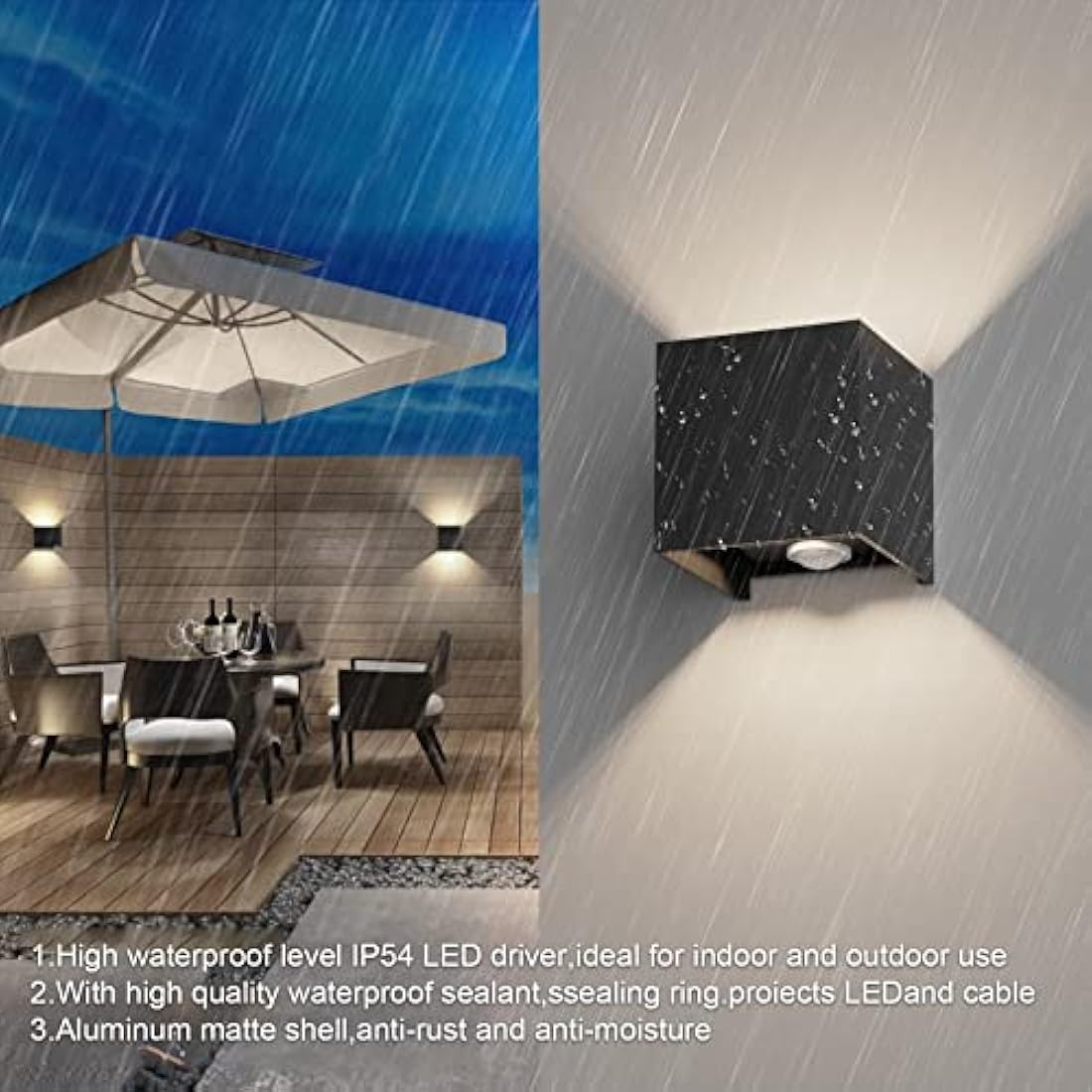 Klighten 2PCS Outdoor Wall Light with Motion Sensor, Waterproof IP54 Outside Wall Lamps with Sensor, Adjustable Beam Angle, Natural White 4000K, Black (G9 LED Bulb Include)