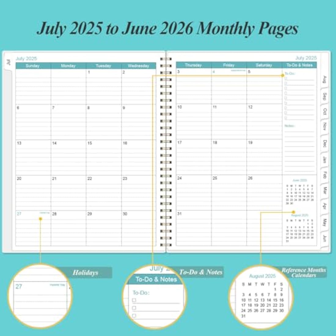2025 Planner - January 2025 - December 2025, Weekly & Monthly Planner & Journal to Track Goals, 8.5" x 11", Blue Flower
