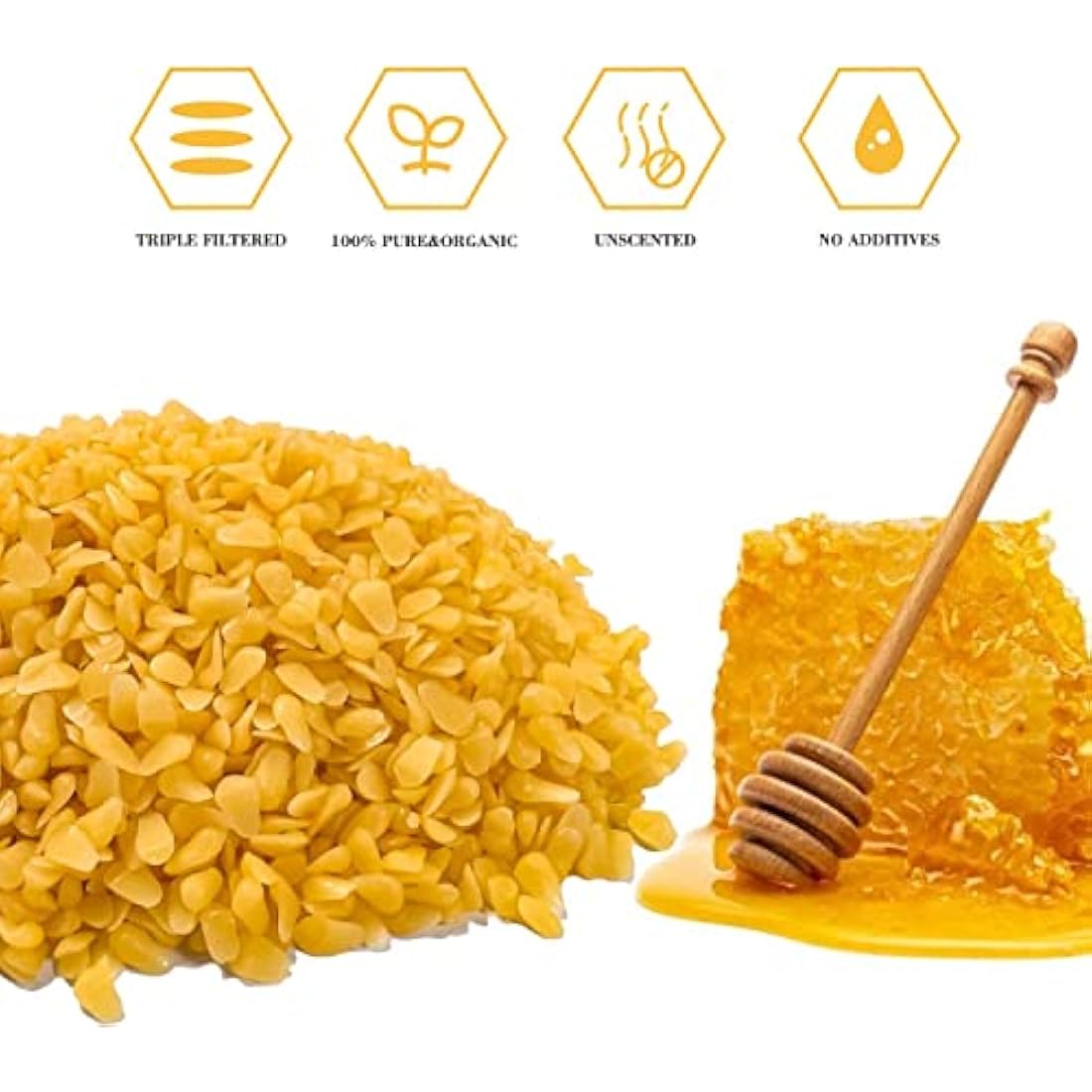 TRINIDa Beeswax Pellets 4.53kg, Yellow Bees Wax for DIY Candles, Beeswax for Candle Making, Skin, Body, Face, and Hair Care, Lotions, DIY Creams, Lip Balm and Soap Making Supplies