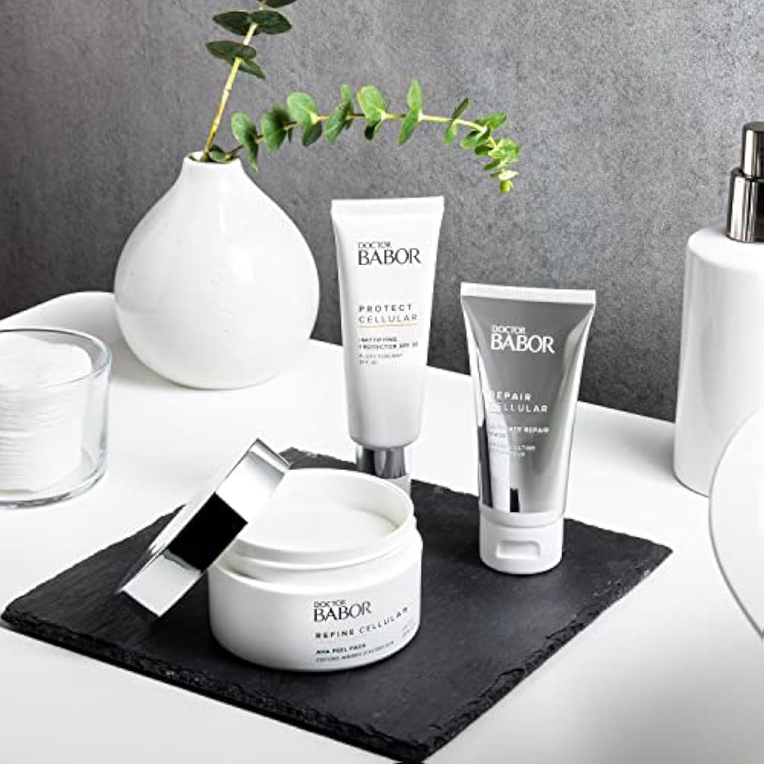 DOCTOR BABOR AHA Peeling Pads for Dull Skin with Large Pores, Fruit Acid Peeling, Without Alcohol, Vegan Formula, Smoother Skin, 60 Pieces