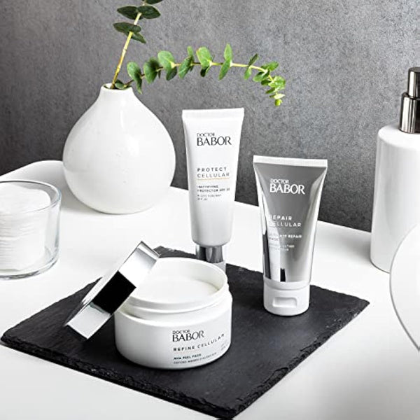 DOCTOR BABOR AHA Peeling Pads for Dull Skin with Large Pores, Fruit Acid Peeling, Without Alcohol, Vegan Formula, Smoother Skin, 60 Pieces