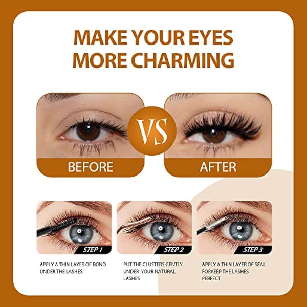 Individual Lashes, Cluster lashes D Curl 9-16Mixed 240 Pcs Cluster Lashes 40D Lash Clusters Extensions Individual Lashes Cluster DIY Lash Extensions at Home(40D-0.07D,9-16mix)