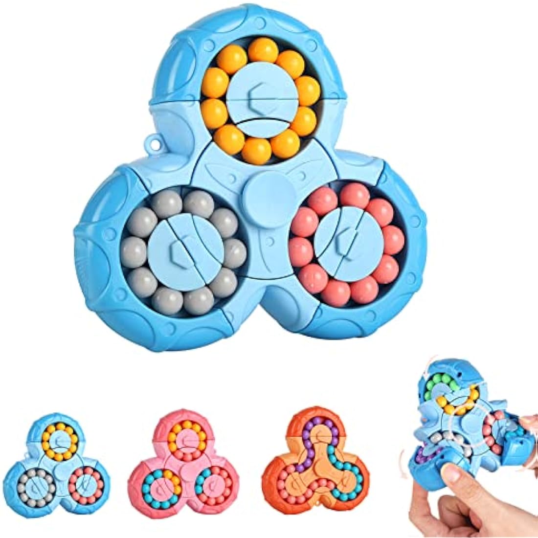 Jiuhao Magic Bean Rotating Cube Toy,Fidget Toy Spinner Ball Sorting Game Puzzle Brain Training Handheld Spinning Decompression Toy,Jigsaw Bean Toy Gifts for Kids,Teens,Adults Rotating Finger Cube Toy