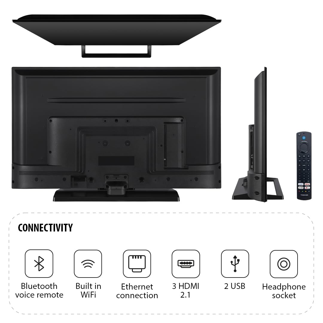 Toshiba UF3F 65 Inch Fire 4K HDR TV, TRU Picture Engine, HDR10, Dolby Vision & Atmos, Sound by Onkyo, DTS Virtual X, Alexa Voice Remote