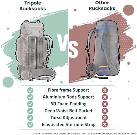 Tripole Colonel Series Internal Frame Rucksack - with Detachable Daypack & Rain Cover
