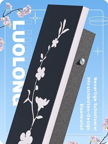 Led Long Wall Light Black 115cm Outdoor Wall Light 36W IP67 Waterproof Villa Wall Lamp 3000K Peach Blossom Design Long Wall Lights Outdoor Walls Gardens Porch Stairs Terraces Lighting