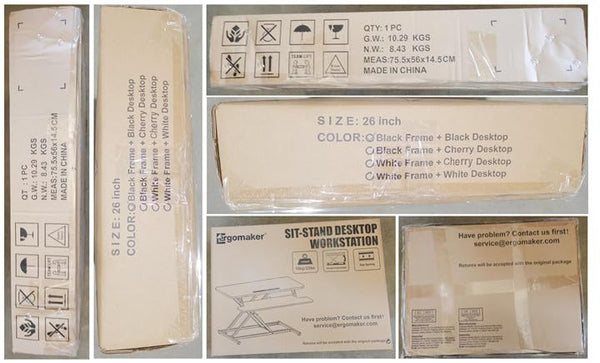 ERGOMAKER Standing Desk Converter, 36"/91cm Wide Height Adjustable Quick Sit to Stand Up Desk Riser for Dual Monitor