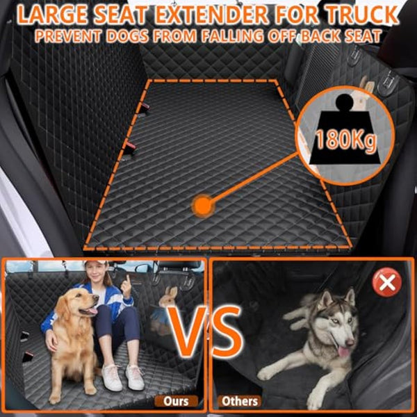 Alfheim Back Seat Extender for Dog,Holds 180Kg,Waterproof Dog Car Back Seat Cover for Rear Seat with Hard Bottom,Upgraded Material Scratch-Resistant Hammock Travel Bed for Cars SUV Truck,Easy to Clean