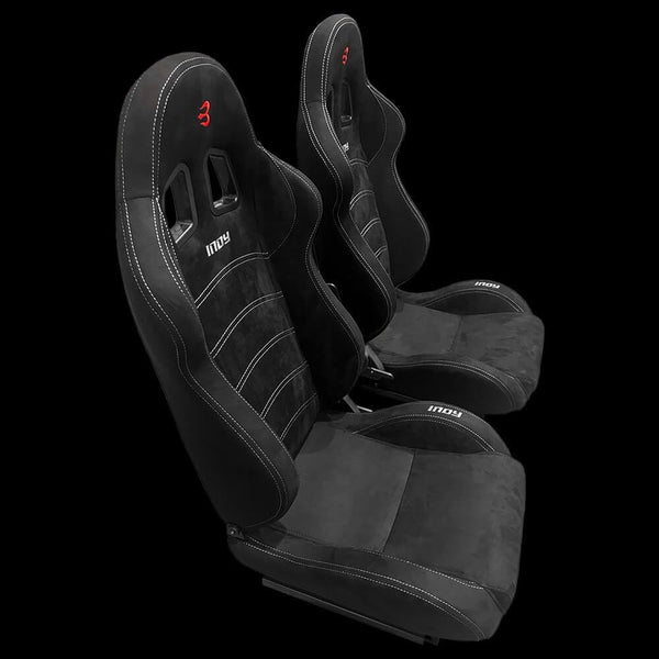 Set of Barbarian Reclining Bucket INDY Racing Seats for Focus Mk2 (All Models) Ford, Black Suede, Track, Race, Drift