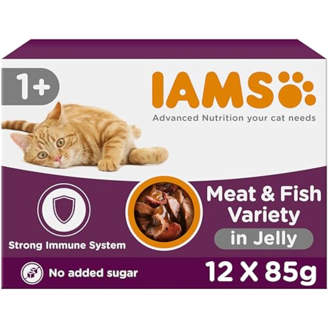 IAMS Adult Wet Cat Food Land & Sea in Jelly 12 x 85g