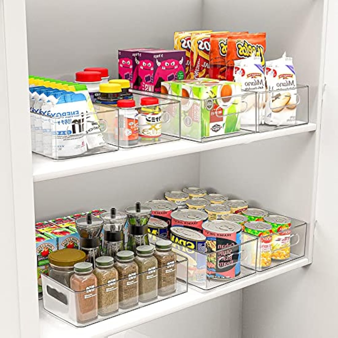 Changshengda Fridge Storage Organisers - 9 Pack (3 Size) Organisers for Pantry, Freezer, Cabinet, Drawer