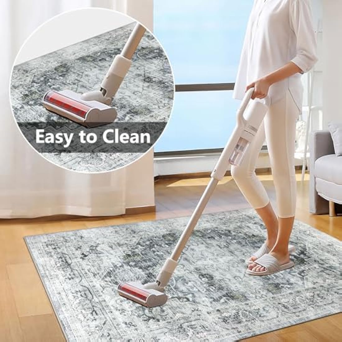 Homcomodar Office Chair Mat for Hardwood Floor 120x150cm Grey, Computer Desk Chair Mat for Hard Floor, Chair Floor Protection Mat Non Slip Rubber Mats for Home Office Chair