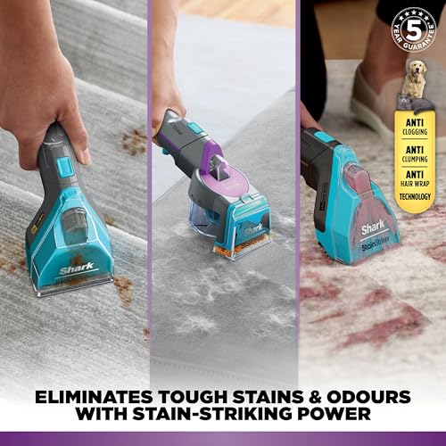 Shark CarpetXpert HairPro Pet Carpet Cleaner with Anti-Clog, Anti-Clump, Anti-Tangle, Removes Stains & Odours from Carpets & Rugs, Includes Deep Clean Pet Formula, 1000W, EX220UK