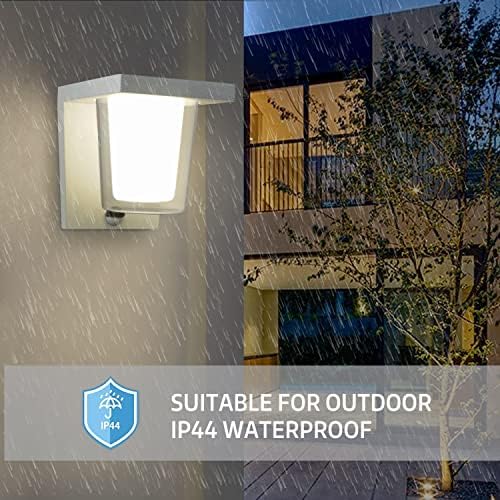 FLORNIA LED Outdoor Wall Light with Motion Sensor, Outside Wall Light Main Powered with PIR, External Garden Weatherproof Aluminium Lamp (900LM 13.5W 4000K IP44)