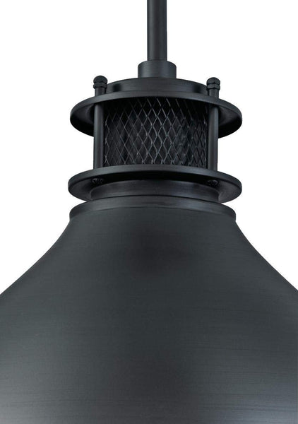 63268 One-Light Indoor Pendant, Matte Brushed Gun Metal Finish with Mesh Detail