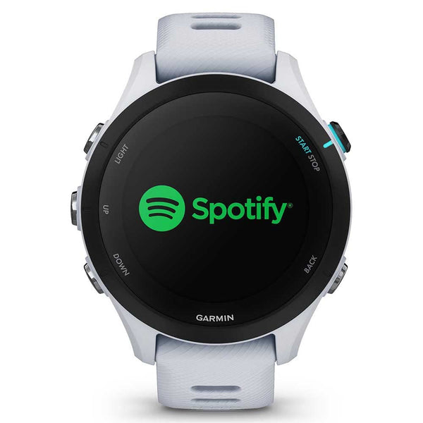 Garmin Forerunner 255 Music GPS 46mm Running Smartwatch, Lightweight, Music Storage, Advanced Training & Insights, Safety & Tracking Features, up to 14 days Battery Life, Whitestone