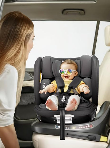 360 Car Seat with ISOFIX - for Newborn to 12 Years Children, i-Size (ECE R129/E4) Rotating Swivel Baby Car Seat,Group 0+1/2/3 (40-150cm),Rear Facing for Longer from Birth to 4 Years.Black.