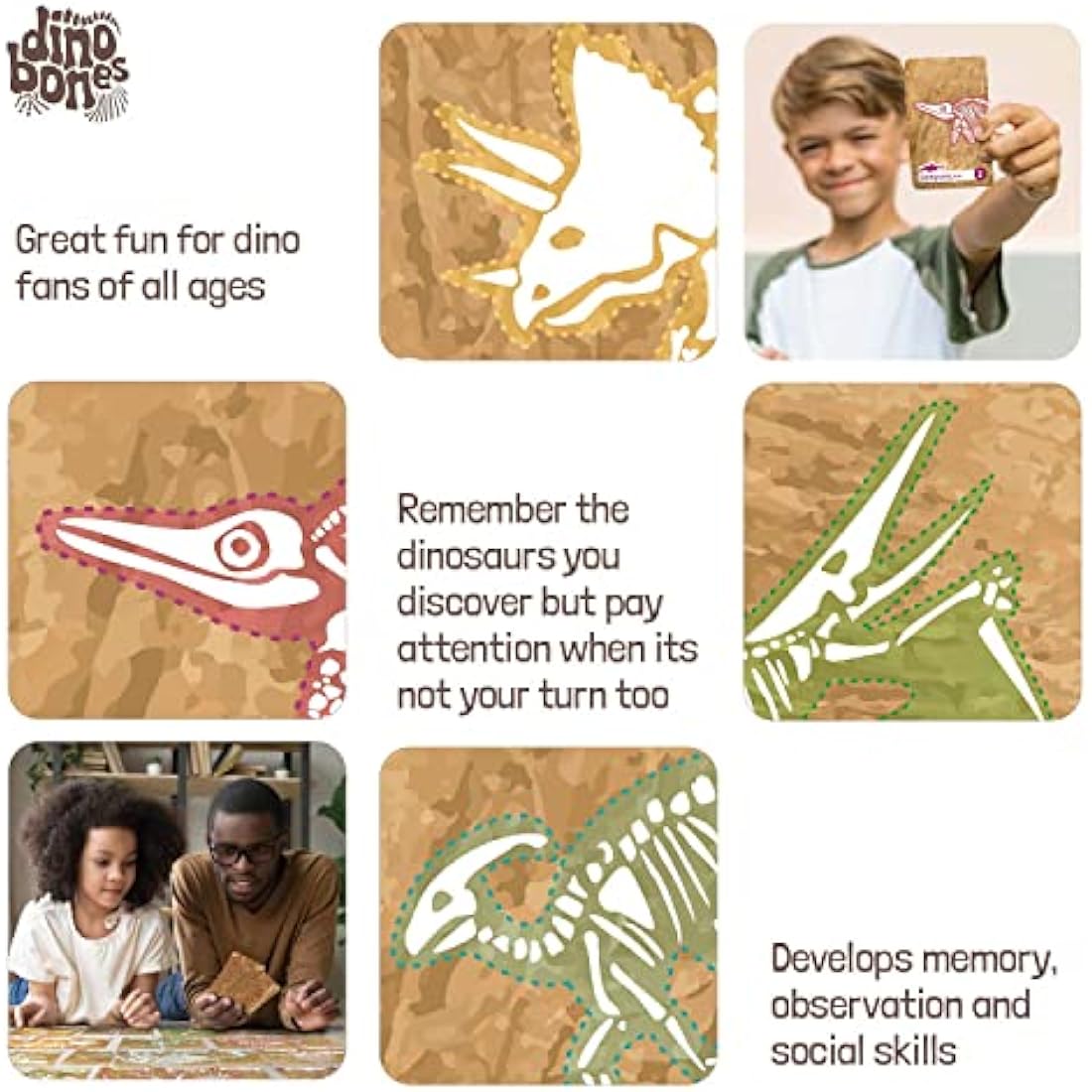 Hillcrest Games Dino Bones - Dinosaur Memory Game