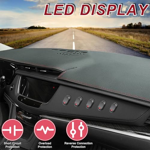 DAOKAI LED Lighted Rocker Switch 12V 30A SPST 3 Pin ON Off Toggle Switch Illuminated Red Lighted Oval Shaped Switch for Automotive Truck RV Boats - 5pcs