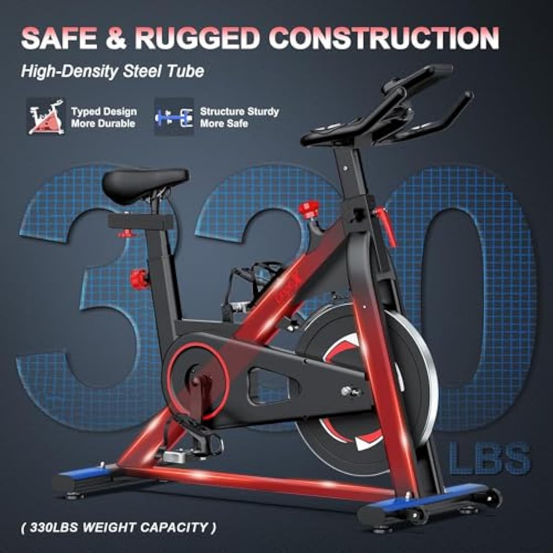 Dripex Exercise Bike for Home Use ,Super Quiet Magnetic Resistance Indoor Cycling Stationary Bike With LCD Momitor & Tablet Holder, Gym Bike for Home Training Cardio,150kg Capacity