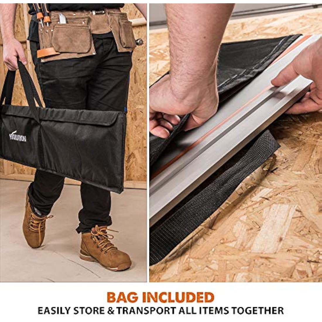 Evolution Power Tools ST2800 Circular Saw Guide Rail/Track Fits Makita, Bosch, Festool, (Clamps and Carry Bag Included), 2-Piece Track (1400mm x 2) 2800 mm