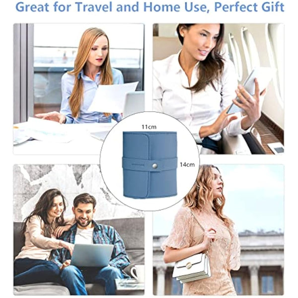 Manicure Set Professional Nail Clippers Pedicure Kit, 16 pcs Stainless Steel Nail Care Tools Grooming Kit with Luxurious Travel Leather Case for Thick Nails Men Women Gift (Blue)