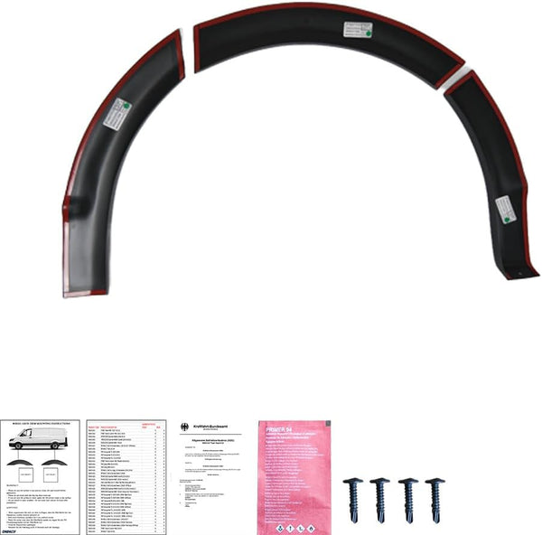 Oneway Set Wheel Arch Trims compatible with Volkswagen Transporter T6 2015-2019 (Short wheel base) - Matt black