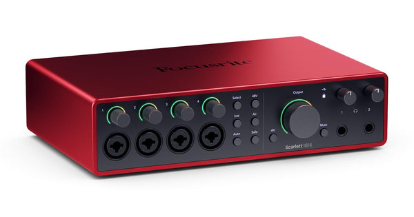 Focusrite Scarlett 2i2 4th Gen USB Audio Interface for Recording, Songwriting, Streaming and Podcasting — High-Fidelity, Studio Quality Recording, and All the Software You Need to Record