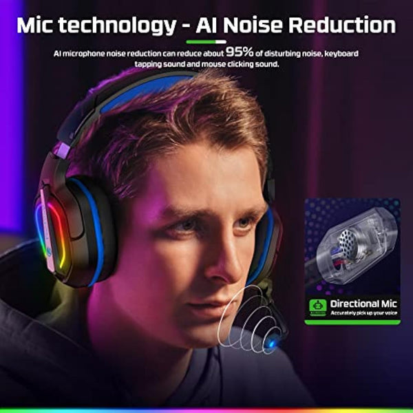 Fachixy FC200 Gaming Headset for PS4, PS5, Xbox, Switch, PC, Computer Headset with Microphone, 3.5mm Gaming Headphones with RGB Light