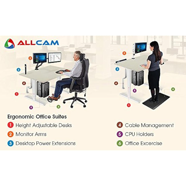 iMount CPU Holder Mobile PC Computer Floor Stand Trolley w/ 4 Wheels, Width Adjustable, in Black